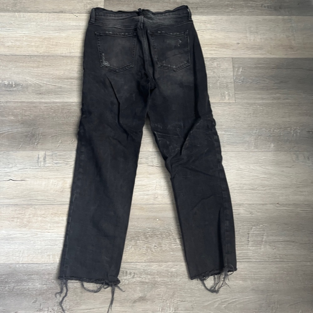 Old navy sky hi straight ripped black denim